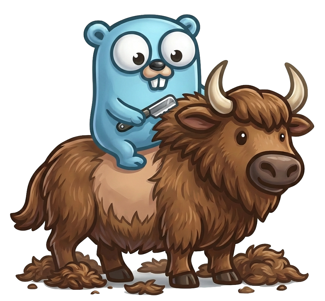Yaklab - Go Gopher riding a Yak